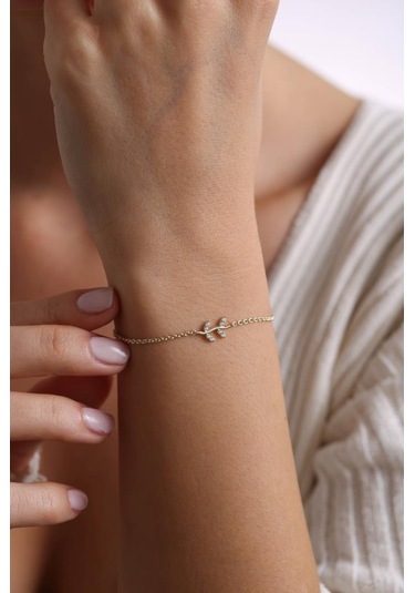 14 Ayar Altın Taşlı Tasarım Bileklik Ekm4840 Sarı Altın