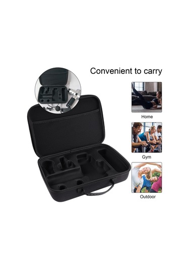 Youtek Massaj Silahı Ve Aksesuarları İçin Dayanıklı Çantası - Su Geçirmez Eva + 600d Kumaş, Darbe Ve Düşme Koruma, Taşınabilir El Kayışı Siyah