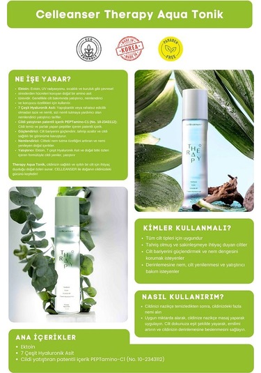 Ektoin Ve 7 Çeşit Hyaluronik Asit İle Güçlendirilmiş Nemlendirici Ve Yatıştırıcı Therapy Aqua Tonik
