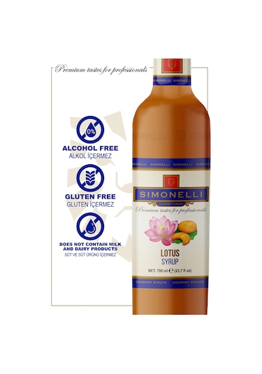 Simonelli Kahve ve Kokteyl Şurubu Lotus Aromalı 700 ML + Pompa