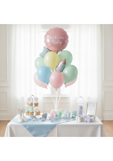 Runaway Balon Standı 75 Cm Masa Ve Vitrin Dekor Çok Renkli