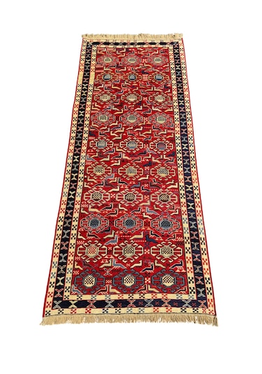 El Dokuma Sıfır İran Kilimi 77x190 Kırmızı Şahseven Yolluk
