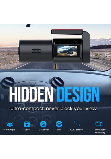 Tenfowee "1080p Wifi Araç Kamerası - 360 Dönebilir, 140 Geniş Açı, 24h Park Modu, Gece Görüşlü"