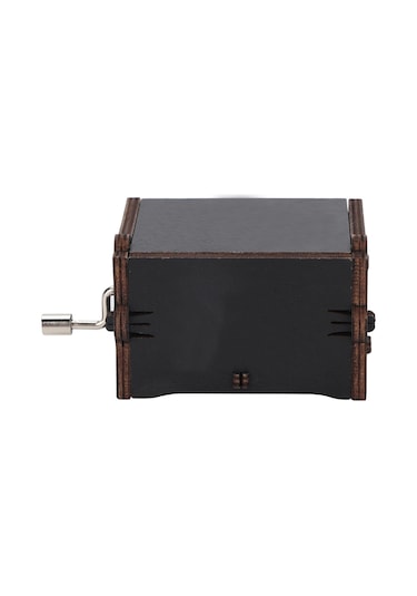 Shineyee Ahşap Mekanik Müzik Kutusu, Pili Gerektirmez, Elden Döndürülür, Siyah, Dekoratif Hediyelik Öğe