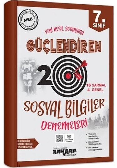 Ankara Yayıncılık 7. Sınıf Sosyal Bilgiler Güçlendiren 20 Deneme
