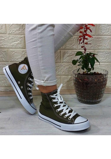 Fiyra 555 Haki Uzun Unisex Sneaker Keten Spor Ayakkabı 001