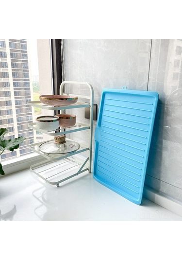 Wezone Mutfak Meyve Sebze Sulama Tepsisi, Tabak Bardağı Depolama Rafı, Yıkama Rakusu, Etkili Sulama Fonksiyonu, Mavi Renk Diğer