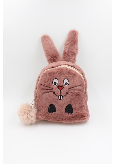 Chantaky 039 3000  Peluş Tavşan Çocuk Sırt Çantası Gül Kurusu Gülkurusu