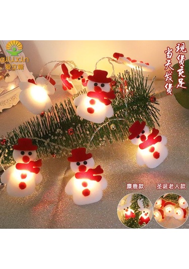 Ximistore9 Kar Karakteri Led Işık Zinciri Noel Giyim Ve Dekorasyonu - Sıcak Beyaz 1.65m 10 Işık Pilli