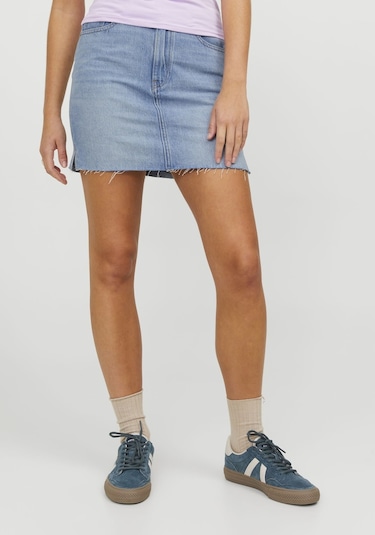 Jack & Jones Kadın Denim Mini Etek - Aura 12248571 Light Blue Denim Kot Mavisi