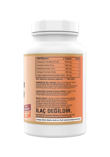 Glucosamine Chondroitin Zerdeçal 120 Tablet 2 Kutu