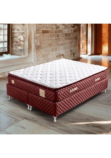 Setaymobilya Ortopedik Yatak, Stella Bordo Pedli Ortopedik Yaylı Yatak