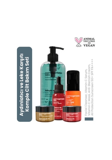 Cosmogenesis Labs Aydınlatıcı Ve Leke Karşıtı Komple Cilt Bakım Seti Vegan