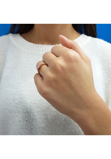 Lova Pırlantalı Oval Morganit Yüzük - 1020282