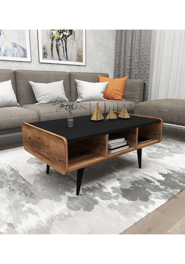 Arnetti Line Modern Salon Sehpası Orta Sehpa Lidya Siyah