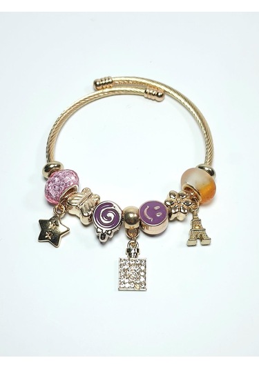 Jtaw24çeb1440 Janti Çelik Bileklik - Pandooranın Charmları Gold Renk Kararmaz Gri - Sarı