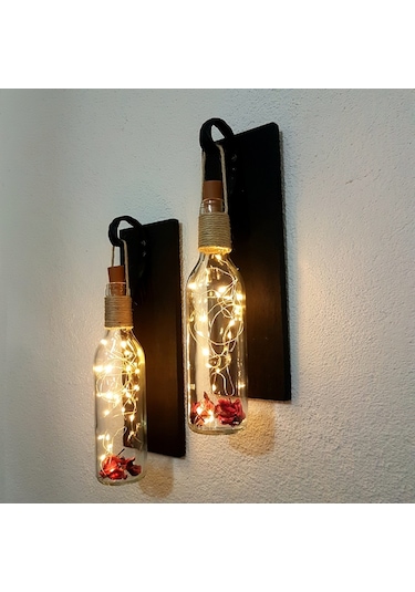 Led Işıklı, Mat Siyah Renkli Duvar Aplik, 2’Li Set