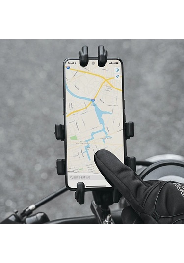 Rockbros S351 1 Çift Sıcak Bisiklet Eldiveni Tokaları İle Ekran Dokunmatik Yansıtıcı Tam Parmak