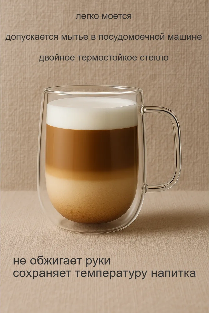 Cnglass Kapuçino Ve Latte İçin Çift Duvarlı Kupa 355 Ml 2 Adet. 7285385 Beyaz