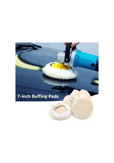 Pazly 7 Yün Araba Cila Pedi, 6'lı Paket, Araba Detaylandırma, Pamuklu, Kullanışlı