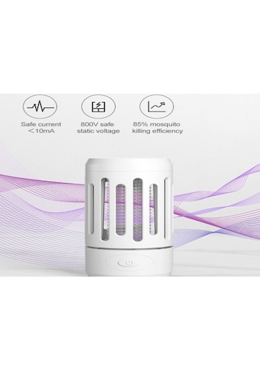 Tenfowee Usb Şarjlı Dışarı/içeri Kullanım Uv Işıklı Elektrikli Kovucu+el Feneri 2'li Fonksiyonlu Beyaz Kovucu Lambası