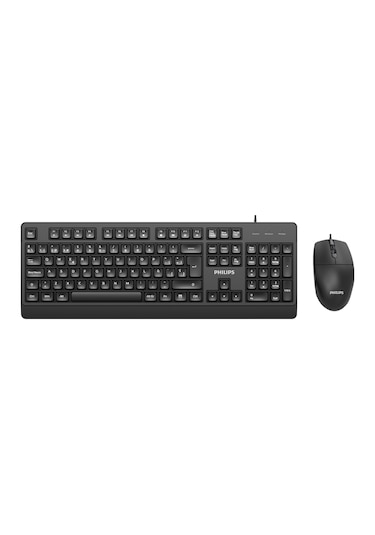 Philips Spt6247 Kablolu Türkçe Q Klavye Ve Mouse Seti Siyah