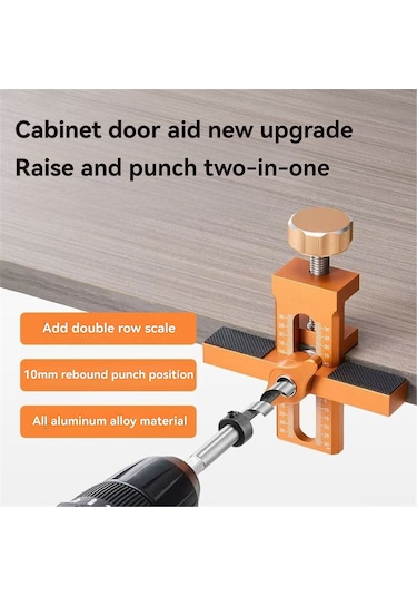 Lemestar Profesyonel Alüminyum Mobilya Montaj Aleti 3 Matkap Uçlu Çok Amaçlı Dolap Kapısı Yerleştirici Ve Delme Kılavuzu