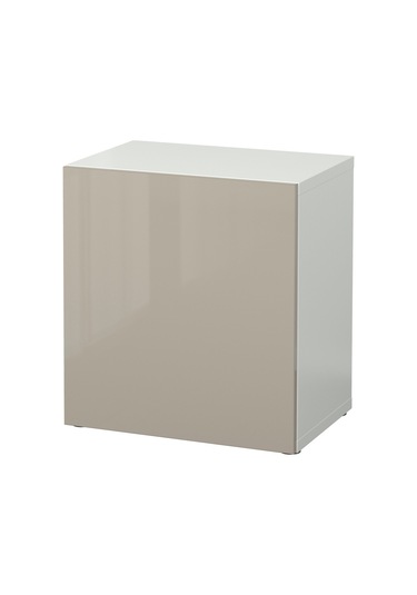 Raf Ünitesi, Beyaz-parlak Cila-bej, 60x40x64 Cm, Selsvıken Beyaz