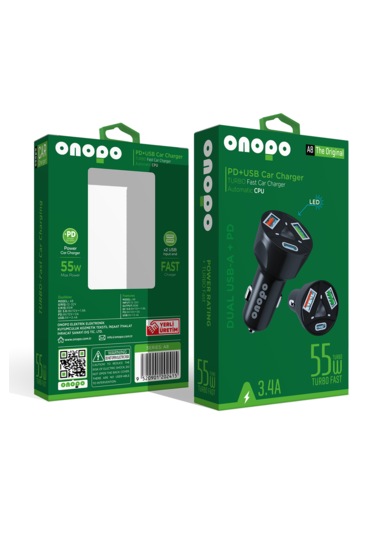 3.4a Type-c Pd Ve Çift Usb Girişli Turbo Hızlı Araç Şarjı 55w -