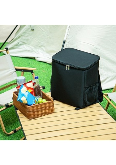 Yalıtımlı Piknik Sırt Çantası 25l Büyük Öğle Yemeği Çantası Su Geçirmez Oxford Çift Fermuarlı Seyahat Bira Soğutucusu Kamp Seyahat Yürüyüş Balıkçılık İçin Astarlı Lacivert