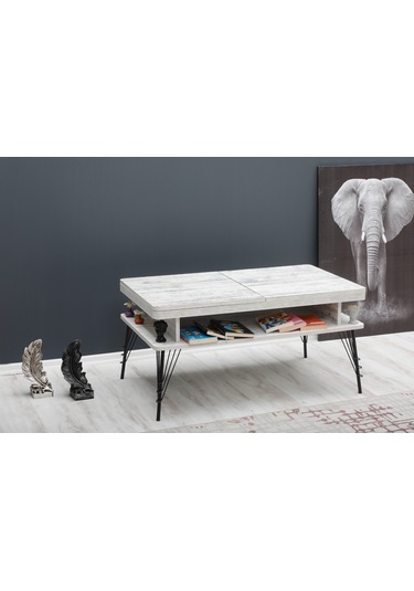 Satranç Ve Tavla Orta Sehpa beyaz