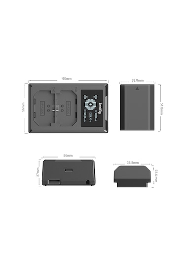 SmallRig 3824 Sony NP-FZ100 Batarya + Şarj Kiti