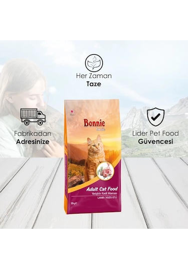 Bonnie Kuzu Etli Yetişkin Kedi Maması 10 KG