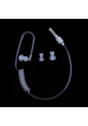 Suntek 3.5mm Mono Kulaklık Stereo Hava Tüp Mic Hafif Gümüş