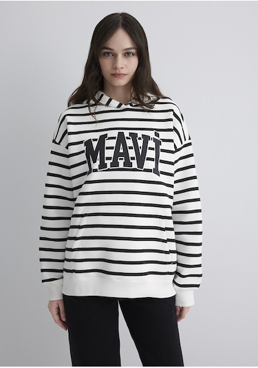 Mavi - Mavi Logo Baskılı Beyaz Sweatshirt 1s10118-84603 Beyaz