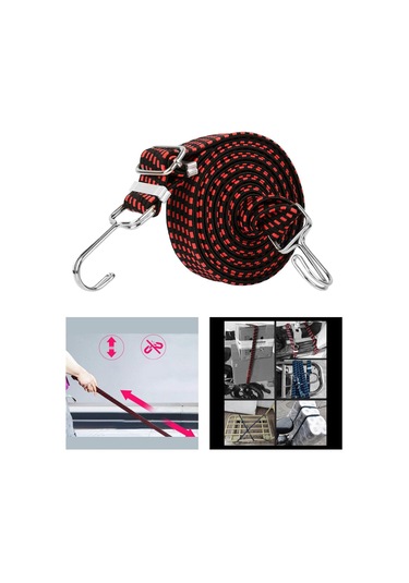 Homyl Ağır Hizmet Tipi Elastik Bungee Cord Kırmızı-2m Kırmızı 2m Kırmızı