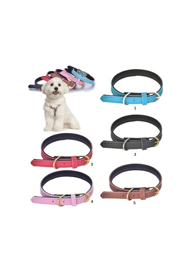 Homyl Ayarlanabilir Pu Deri Pet Yavru Köpek Tasması L-siyah Siyah