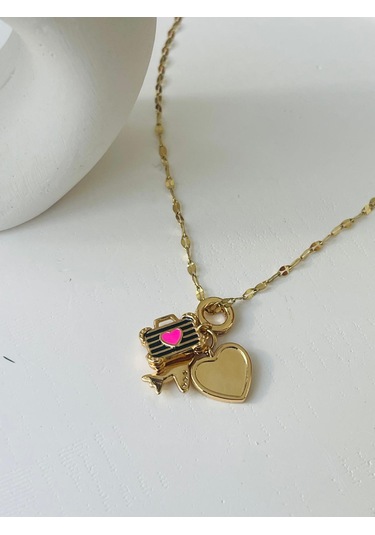 Uçak Seyahat Charm Çelik Kolye