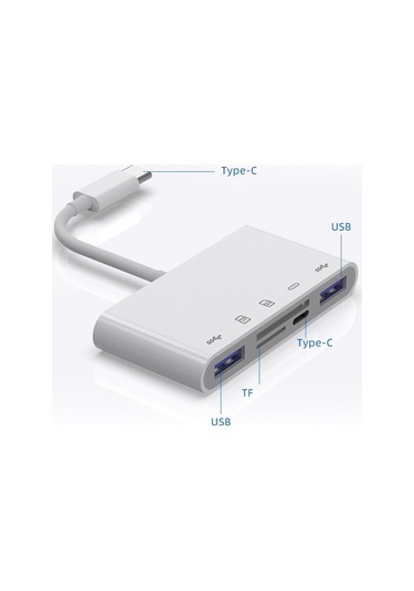 Trendooze Homyl Macbook 5-in-1 Tip-c Hub Adaptörü, Usb 3.0 Multifonksiyonel 13,7x16,7cm