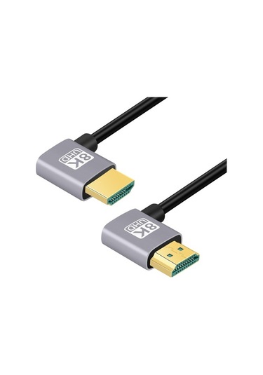 Rogfer Hdmı Erkek Hdmı Erkek Çift Dirsek Hd Ses Video Adaptörü Kablosu, Uzunluk: 0.5m Sol Sağ Viraj