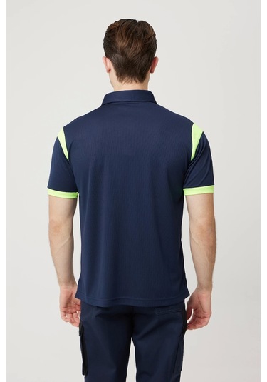 Armadillo Allium Polo Yaka Tişört Lacivert - Fosforlu Sarı