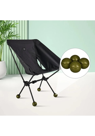 4 Adet Sandalye Sabitleyici Top Ayak Kauçuk Katlanır Sandalye Siyah