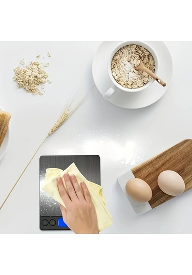 Dashanshop Taşınabilir Dijital Mutfak Terazisi - 0.0oz Hassas Ölçüm, Pişirme Diyet Ve Tartı, Gümüş Gümüşi