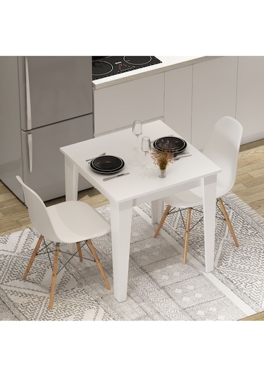 Loren 72 X 72 Yemek - Mutfak Masası Beyaz