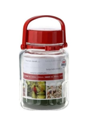 Paşabahçe 80005 Kırmızı Kapaklı Kavanoz 3 Litre