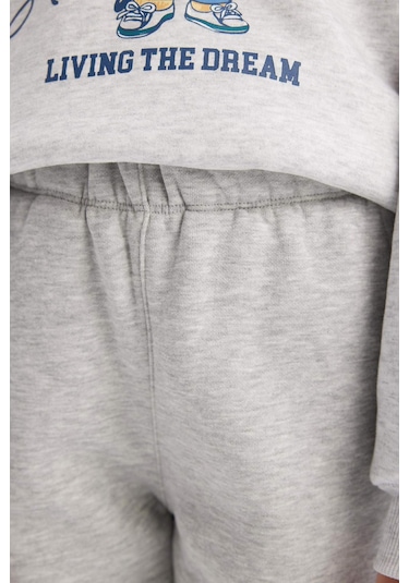 DeFacto Kız Çocuk Basic Düz Kalın Jogger Eşofman Altı D7009A824WNGR93 Gri