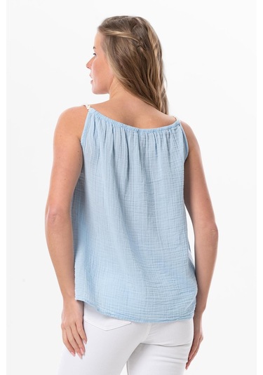 Askılı Alaçatı Yazlık Müslin Bluz Buz Mavi Bmv-buz Mavi