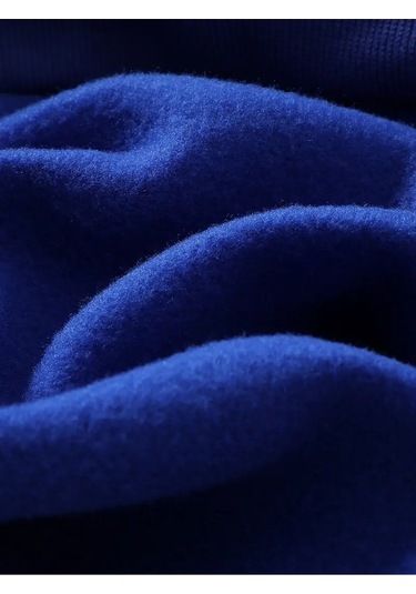 Kışlık Kapüşonlu Sweatshirt, Çocuk New York Manhattan Baskılı Mavi