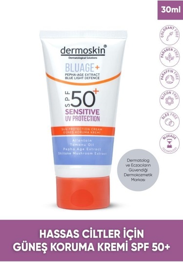 Dermoskin Blueage+ Hassas Ciltler İçin Koruyucu Güneş Kremi SPF50+ 30 ML