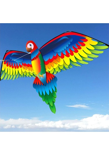 Vkemall 3d Renkli Papağan Uçurtma, 140x78cm, Hafif Dayanıklı, 100m İp Ve Taşıma Çantası, Çocuklar İçin Park/plajda Eğlence